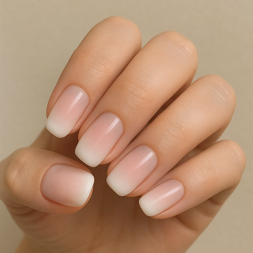 Baby boom nails: Soft French ombré manicure trend