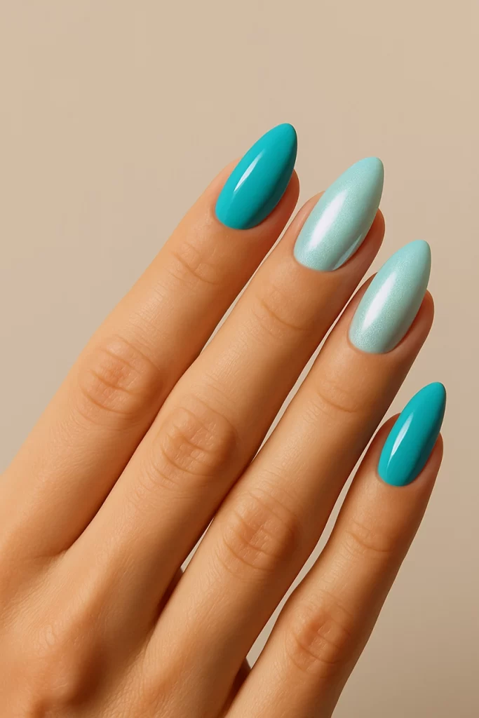 Summer Blue Nails