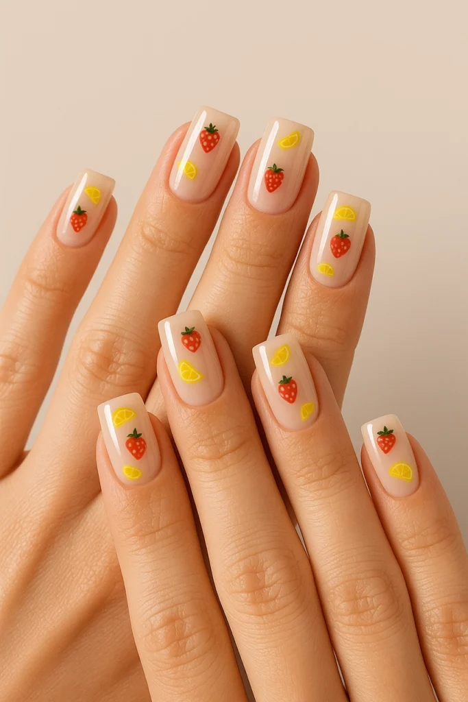 kocka-mokorom-3 Summer Square Artificial Nails