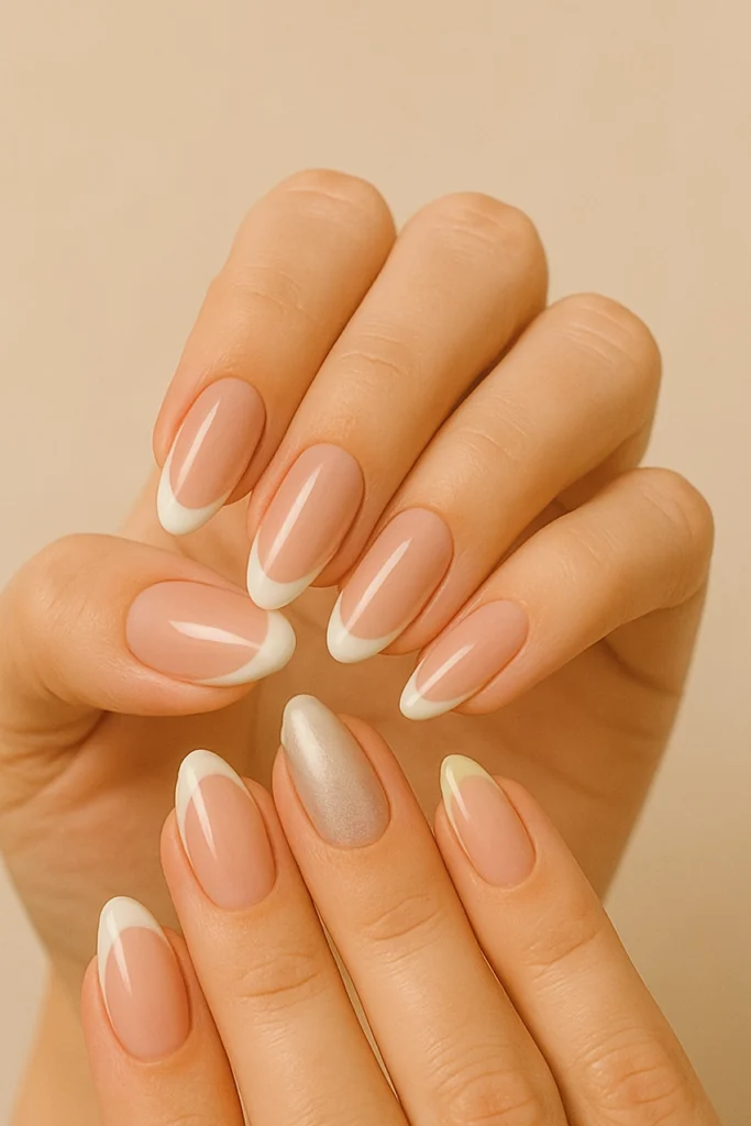nyari-francia-mukorom-1 Summer French Nails – Colors, Shapes & Trends for 2025