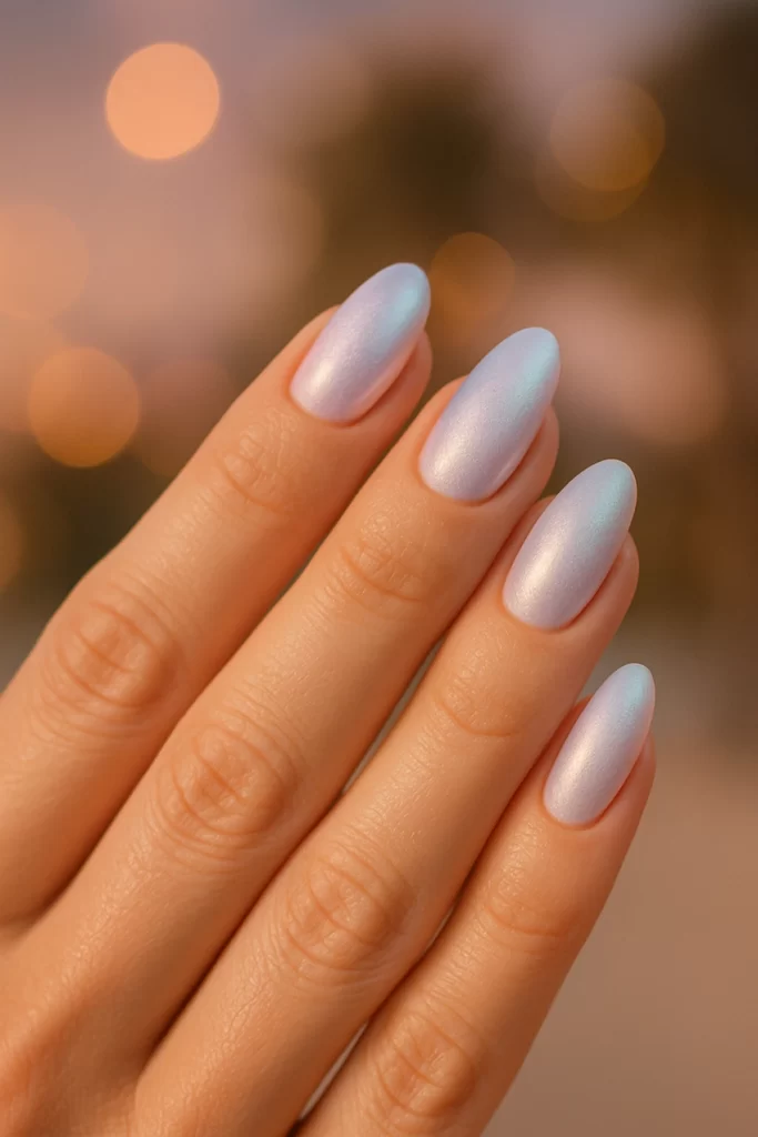 Pastel ombré nails with pearl shimmer