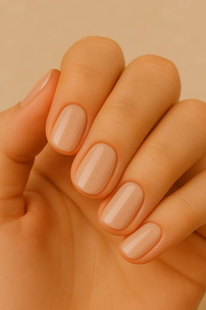 Nude gel polish for an elegant look