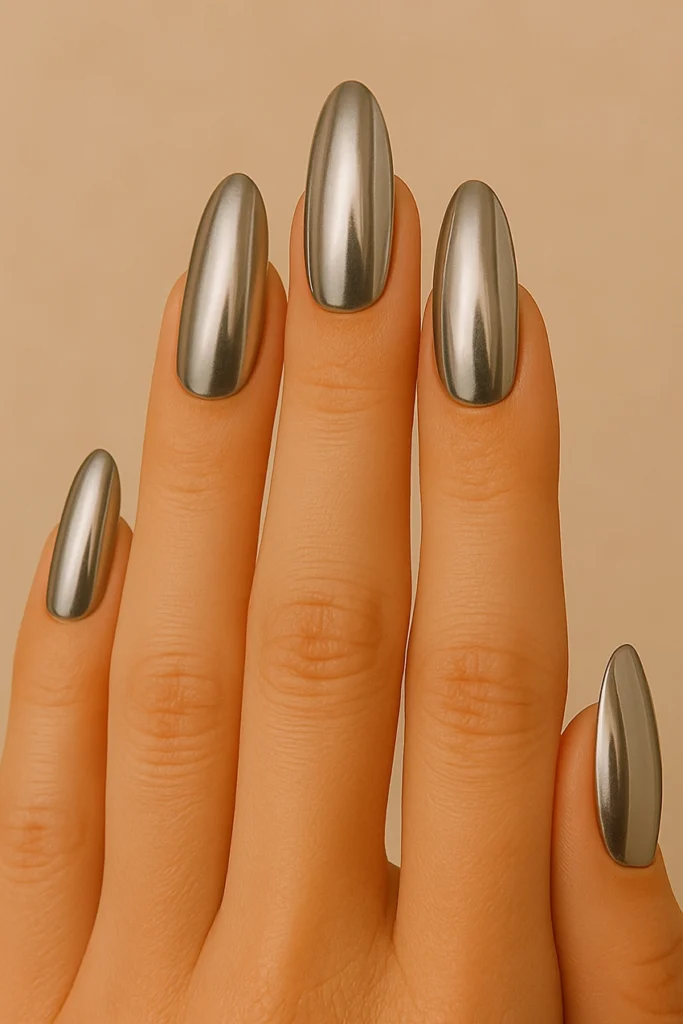 Chrome gel polish 2025 trend