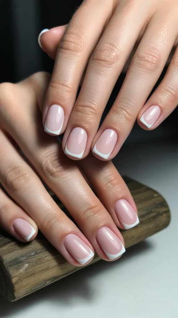 French gel polish and acrylic nails