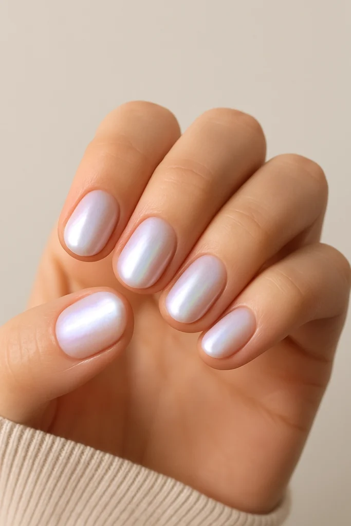 gyongyhaz-2 pearl effect nails – pastel short nails