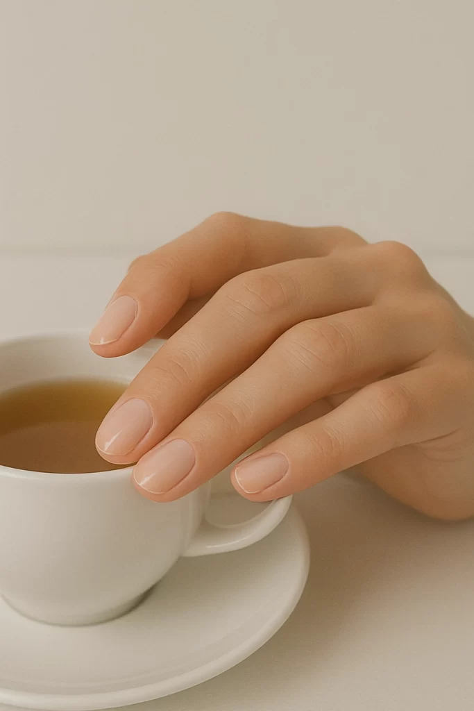 No-makeup look Japanese manicure style