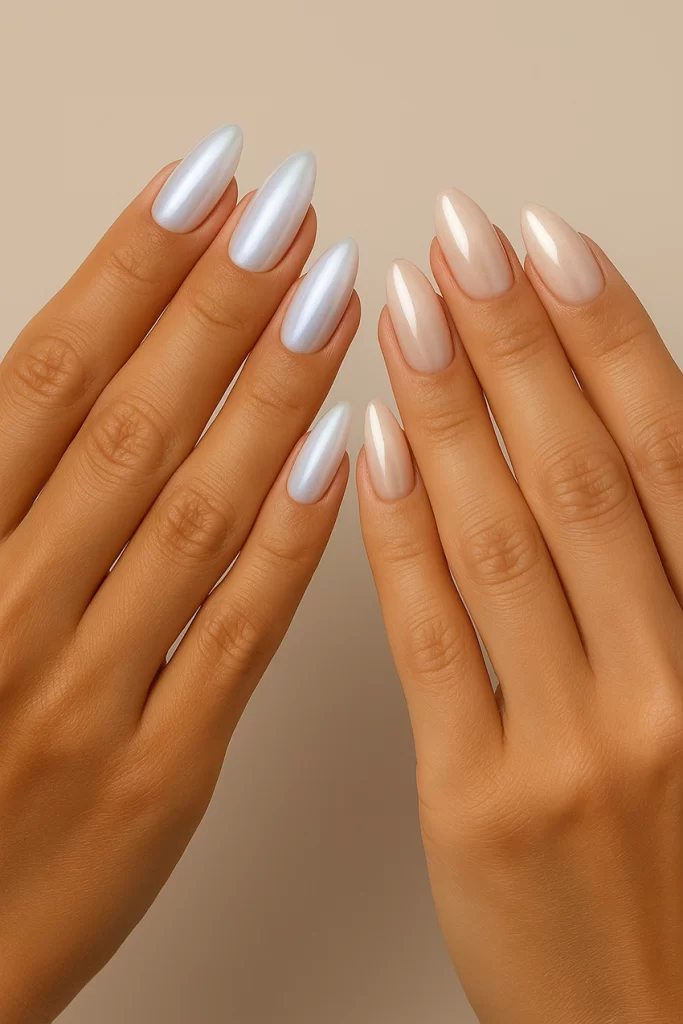 Chrome Nails 2025 | Elegant Nude Chrome Manicure Tips