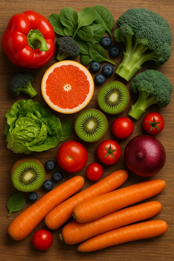 Fresh fruits and vegetables supporting microcirculation