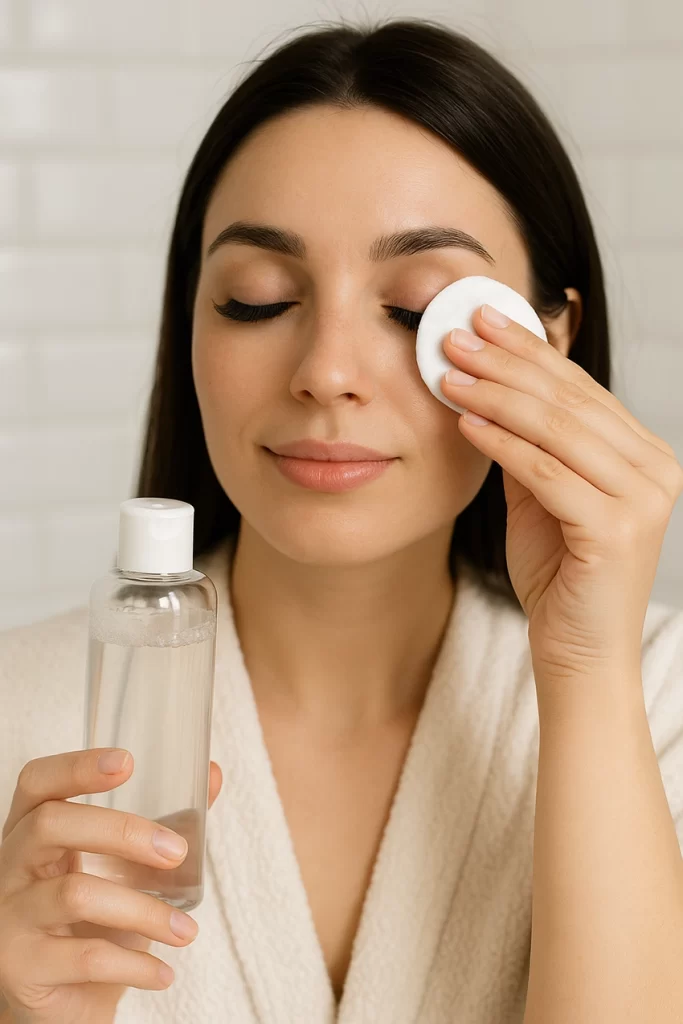 Removing makeup with an oil-free remover
