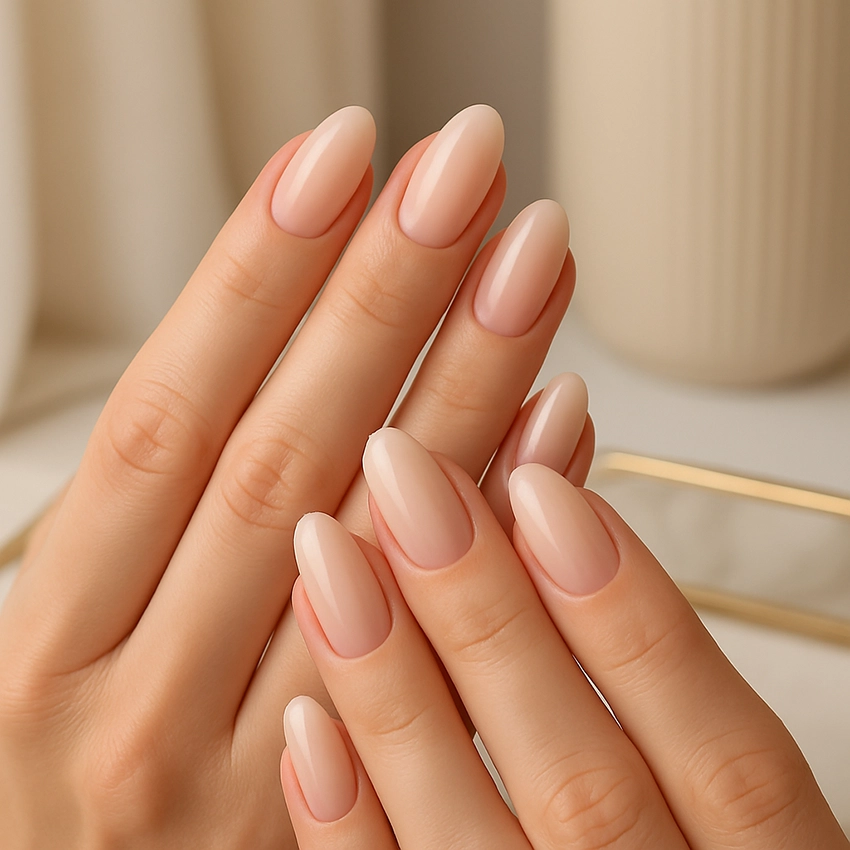 nude Russian manicure 2025