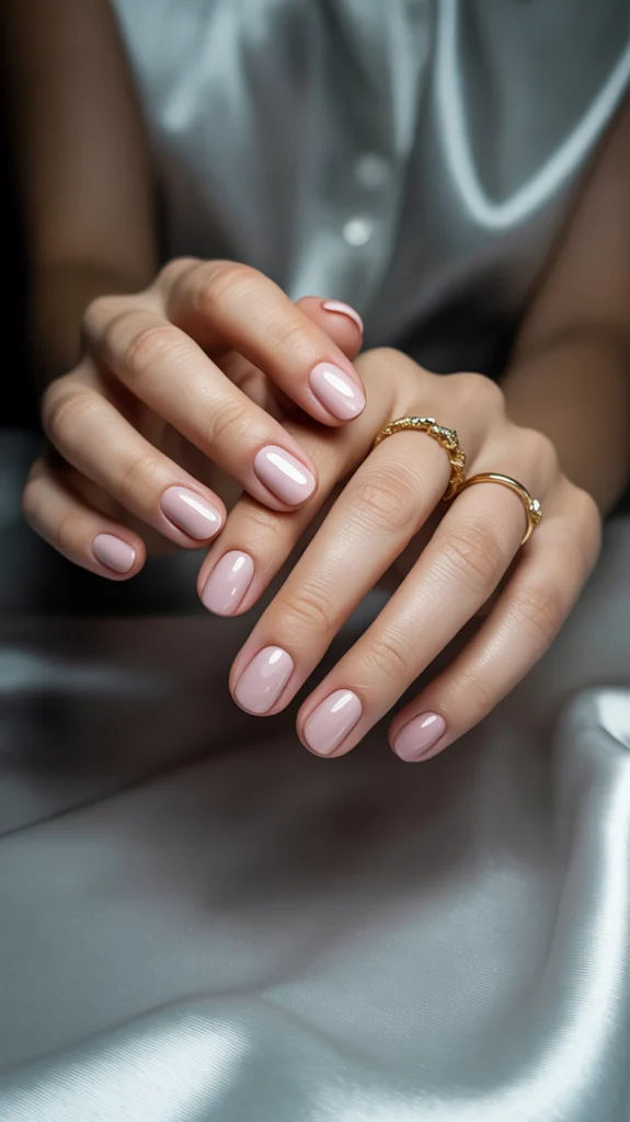 pastel pink Russian manicure 2025