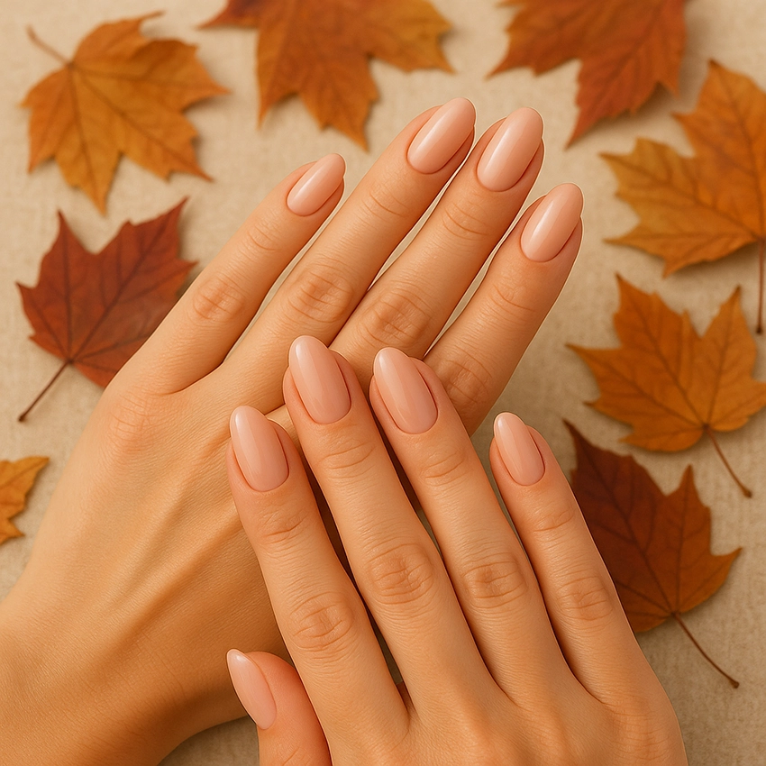 elegant pink autumn nails – nude shade