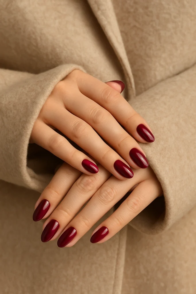 deep berry pink elegant autumn nails 2025