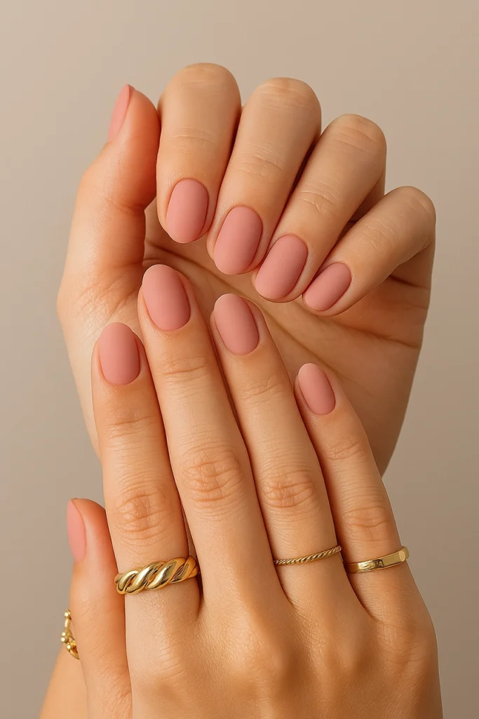 short elegant pink autumn nails