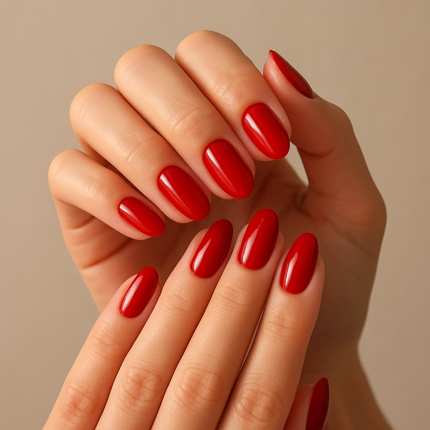 classic red nails