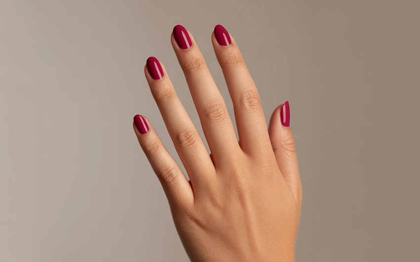 Burgundy Red Nails