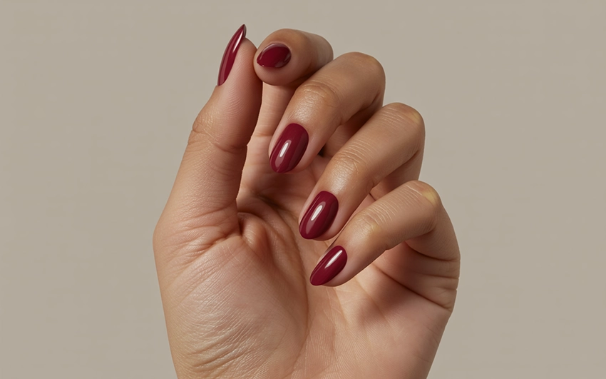 burgondi-voros-korom2 Burgundy Red Nails