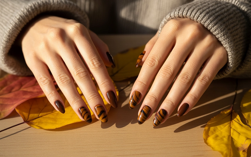 Autumn Tiger Eye Gel Polish