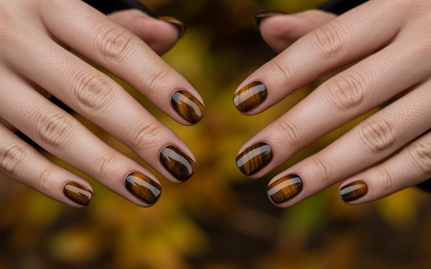 Autumn Tiger Eye Gel Polish
