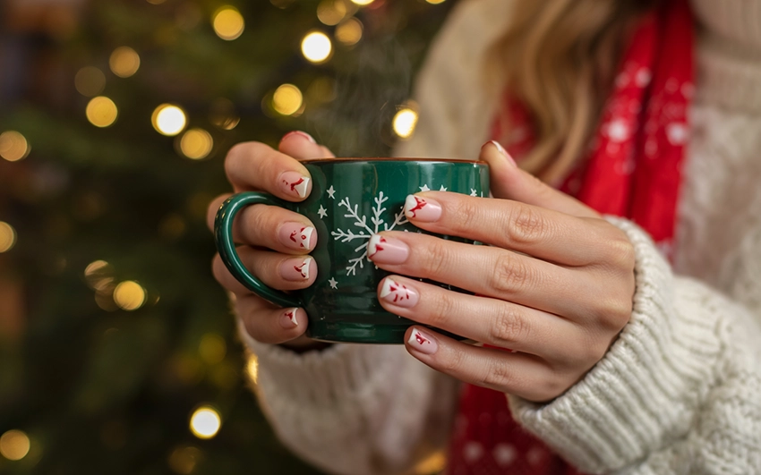 White Christmas Nails