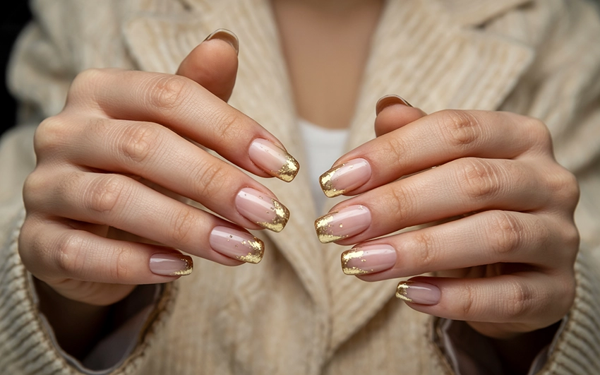 Gold Glitter Nails