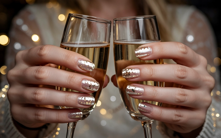 Gold Glitter Nails
