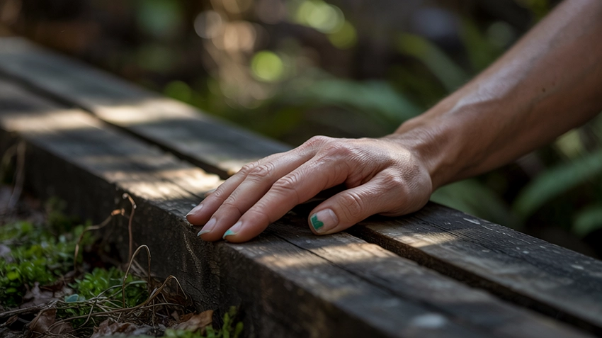 greenish discoloration of algal nail close-up