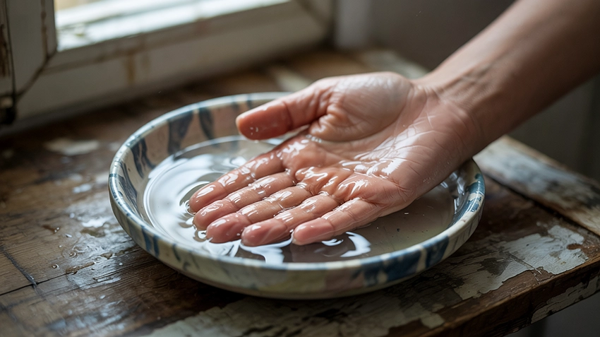Treating nail fungus at home with vinegar soak