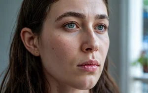 rough-touch facial skin with natural skin texture