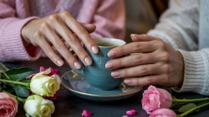 valentine's day nails in an elegant festive mood