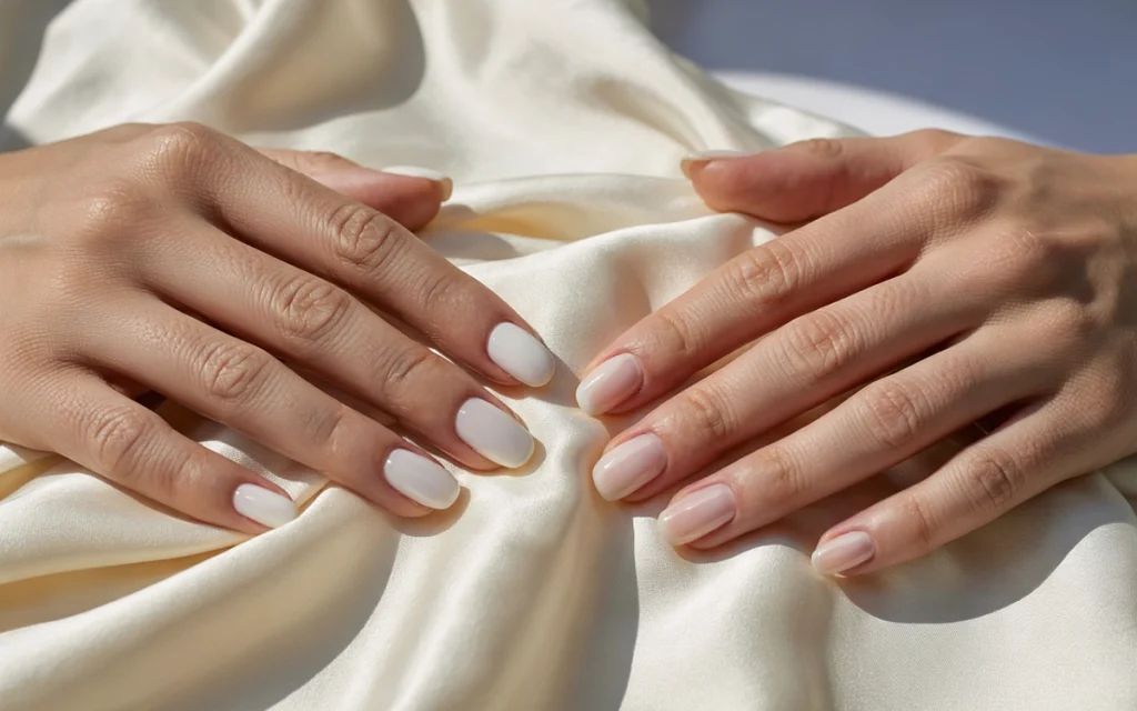 milky-white-gel-polish-2 milky white gel polish: comparing cool vs warm undertones for nude manicures.