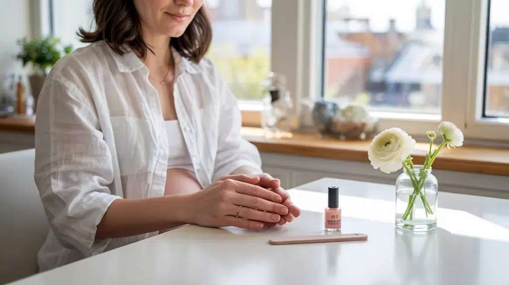pregnancy nail care safety at home UK natural nails safe alternatives artificial nails pregnancy